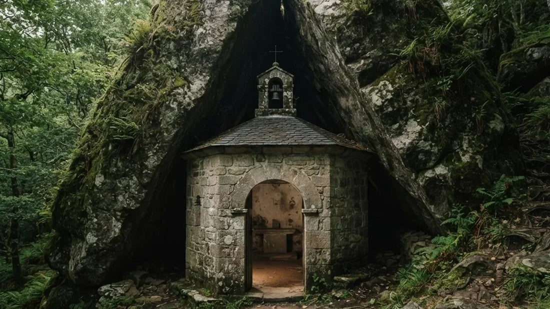 Ermita de San Miguel de Arretxinaga encajada entre tres monolitos gigantes, Markina-Xemein, País Vasco - Anna Piedra