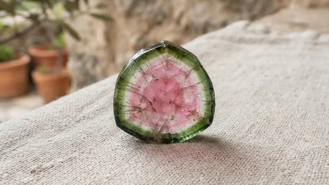 Turmalina sandía la piedra donde la naturaleza dibujó una fruta perfecta