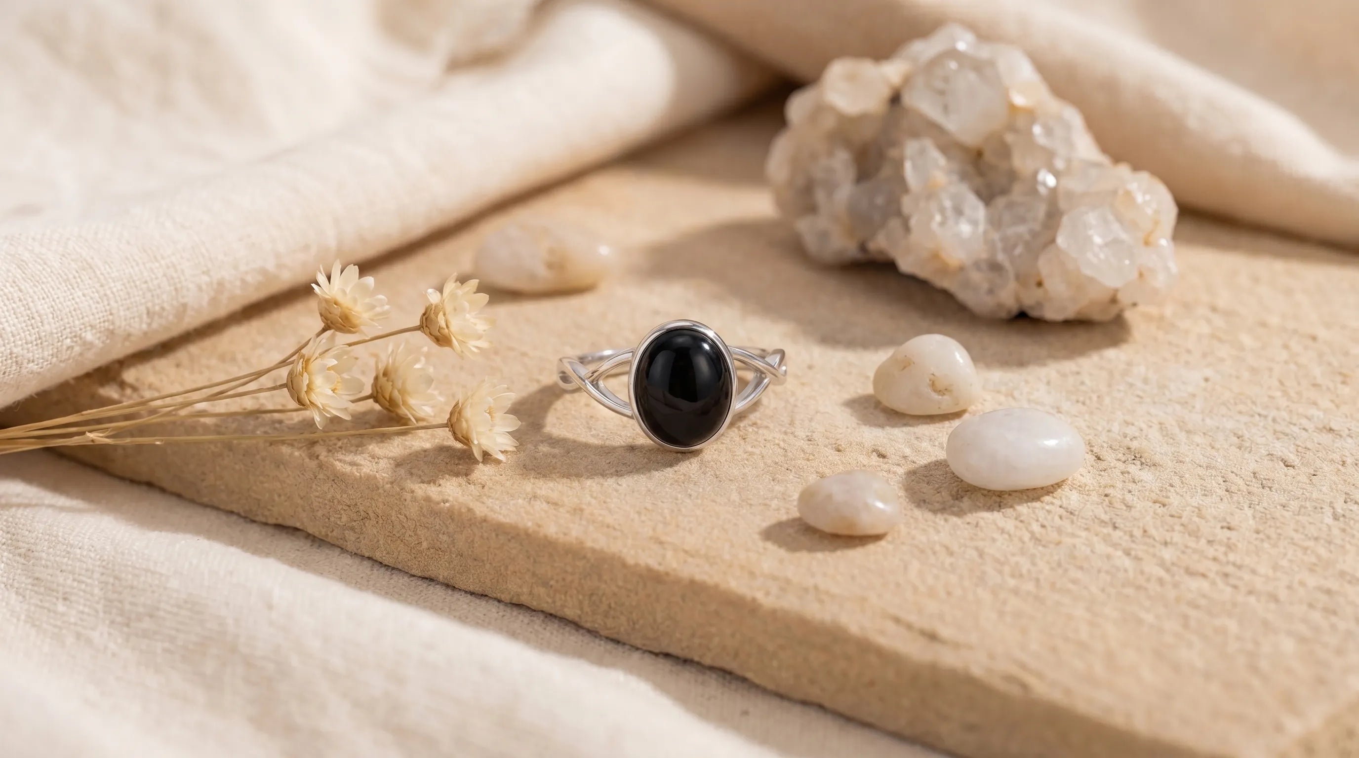 Anillo ágata negra anna piedra