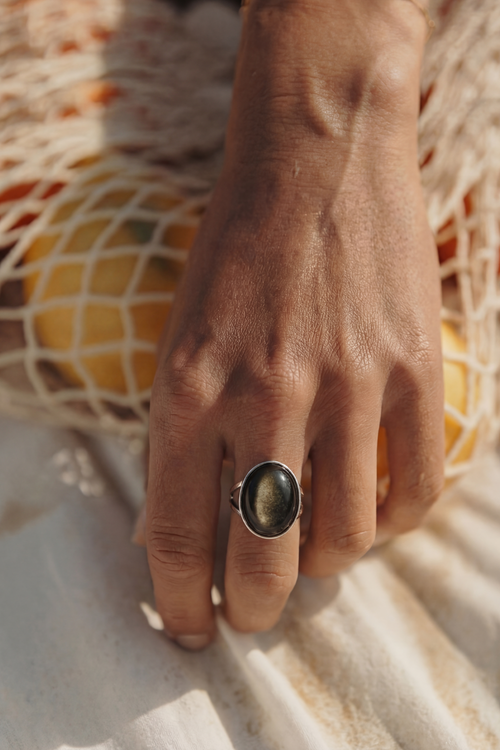 Anillo obsidiana
