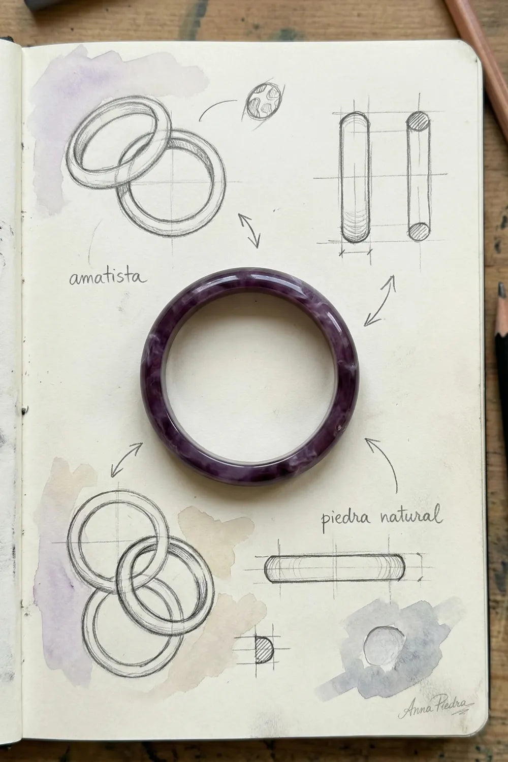 Brazalete de amatista tipo aro