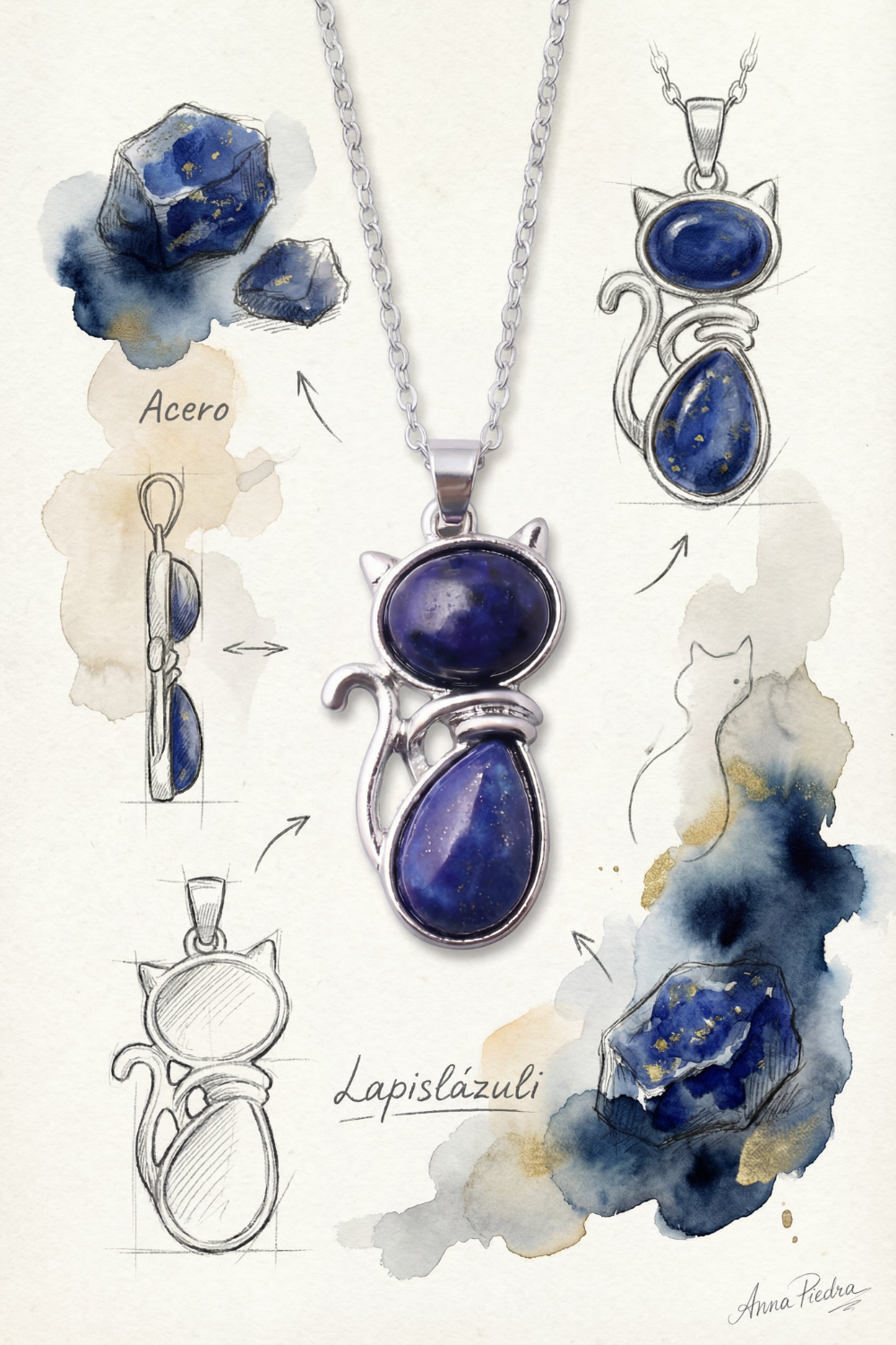 Collar lapislazuli gato
