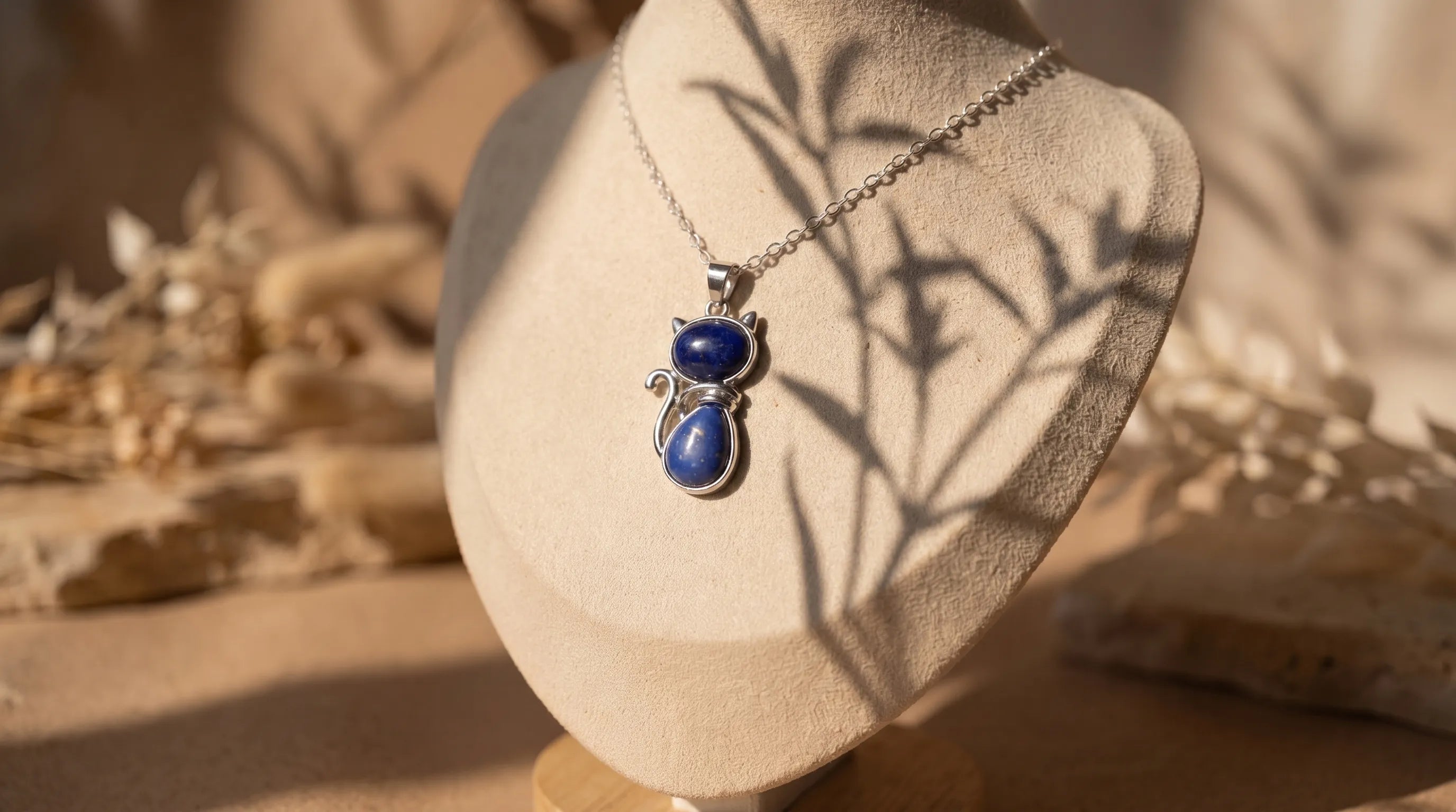 Collar lapislazuli gato anna piedra