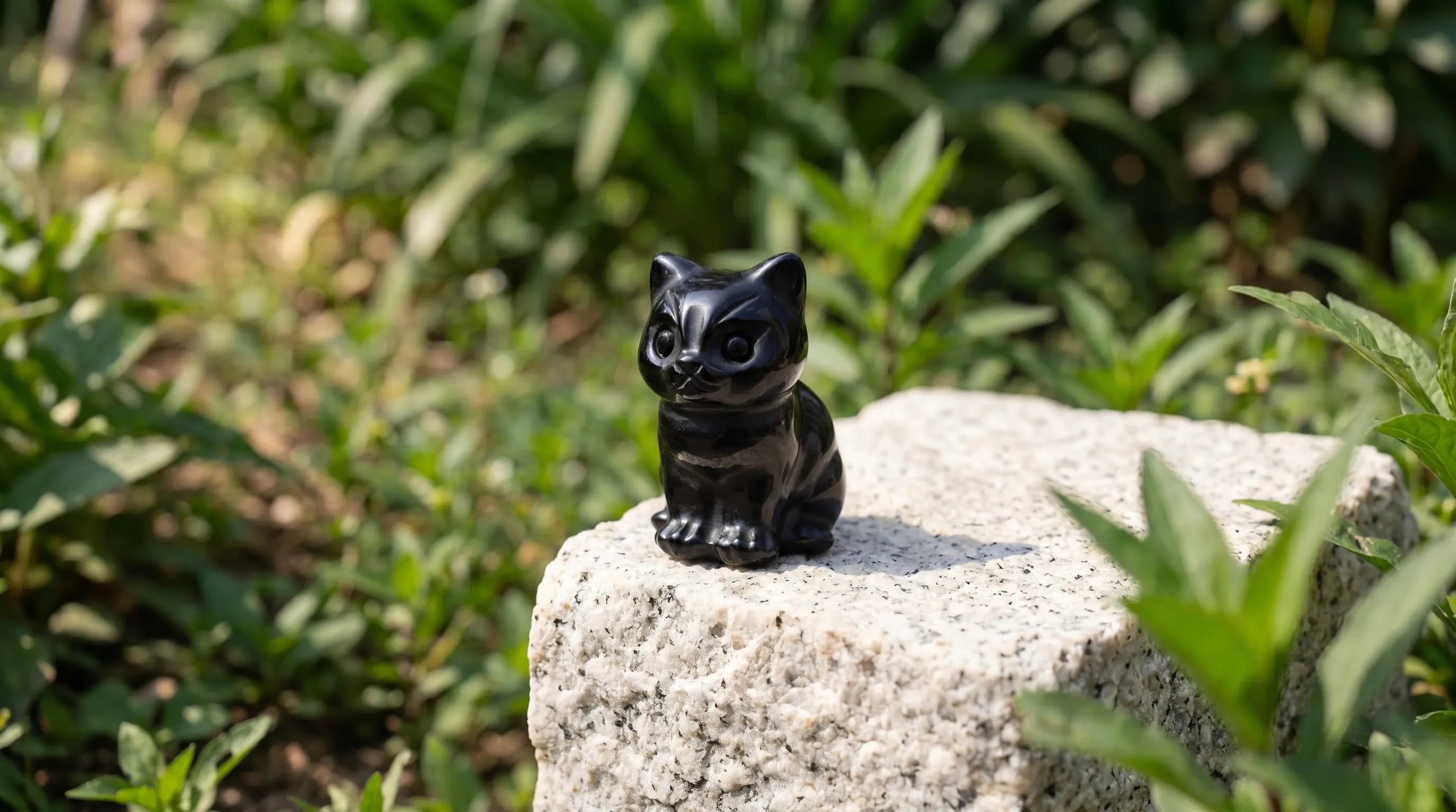 Figura de gato obsidiana negra anna piedra