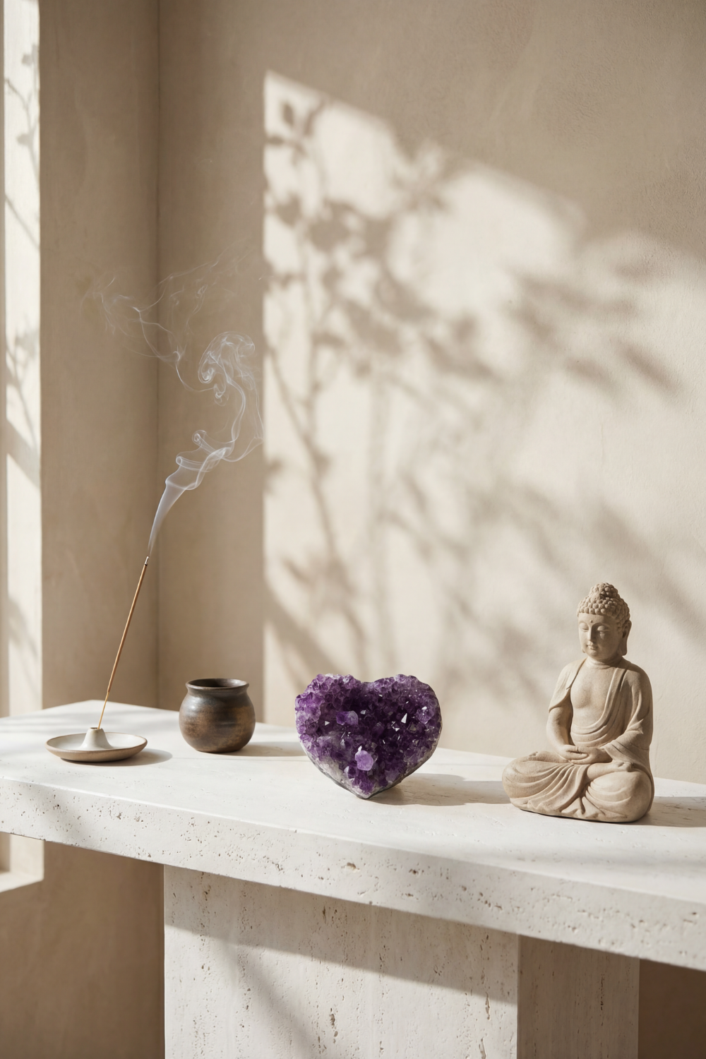 Geoda de amatista en forma de corazón