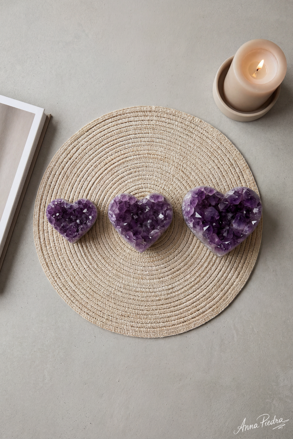 Geoda de amatista en forma de corazón