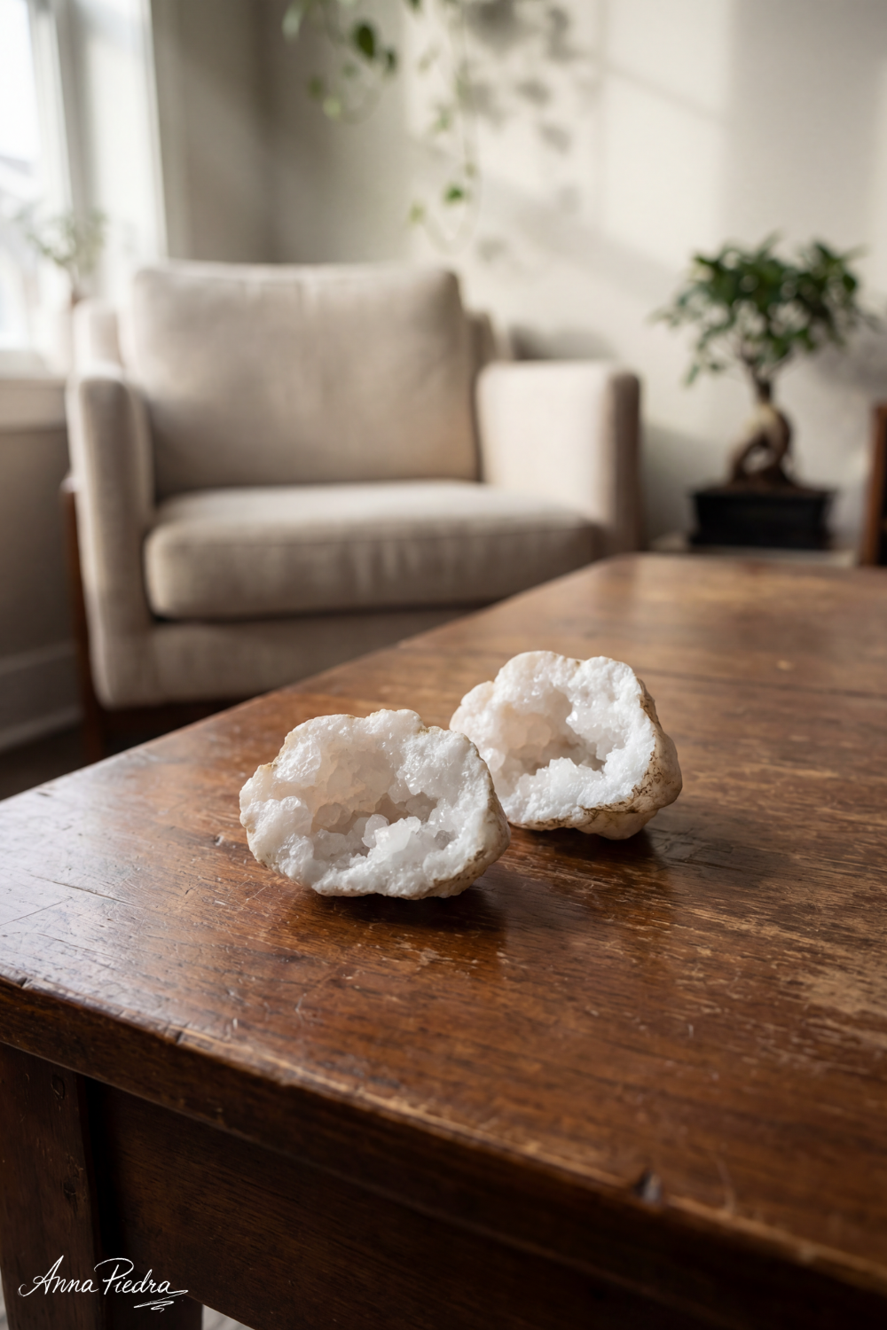 Geoda de cuarzo blancas
