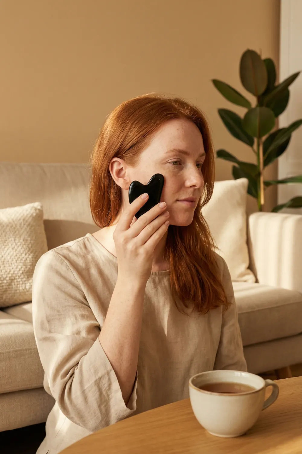 Gua Sha obsidiana facial