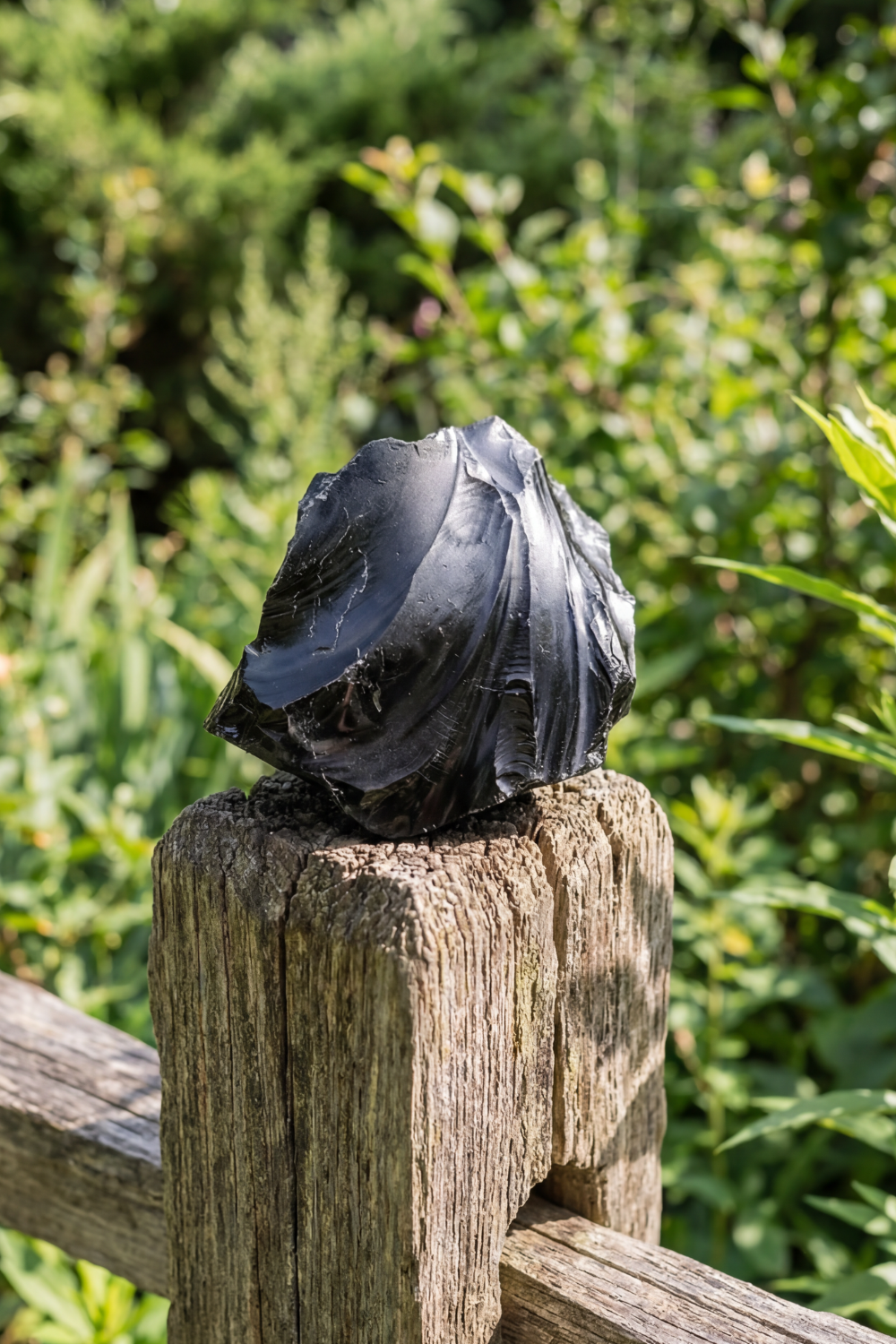 Obsidiana negra en bruto
