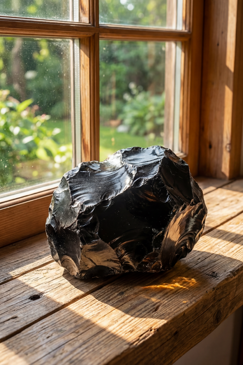 Obsidiana negra en bruto
