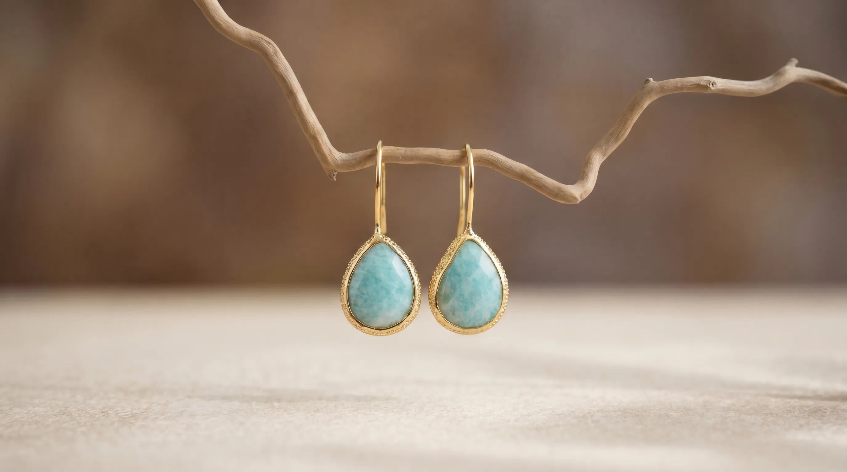 Pendientes amazonita anna piedra