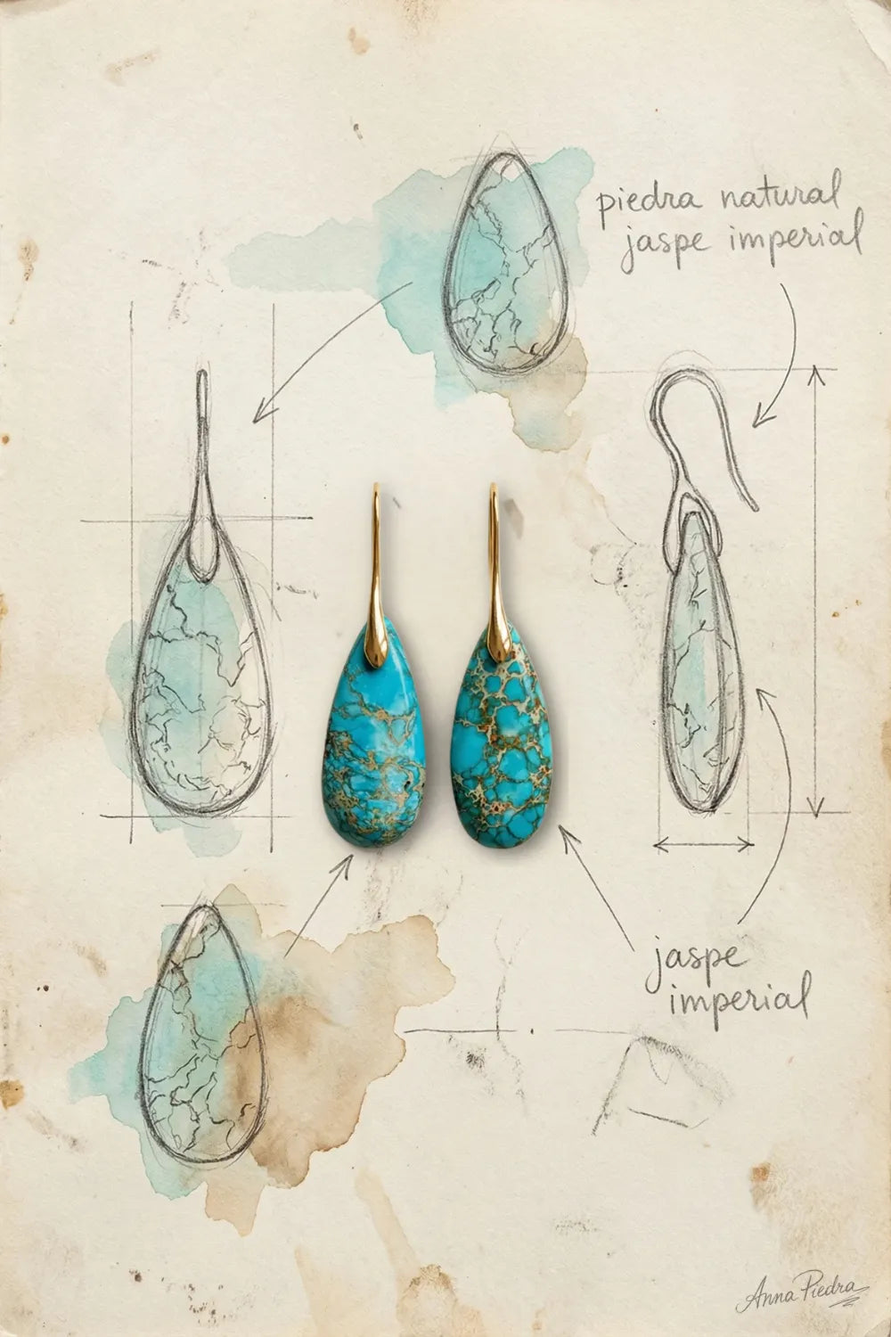 Pendientes de jaspe imperial