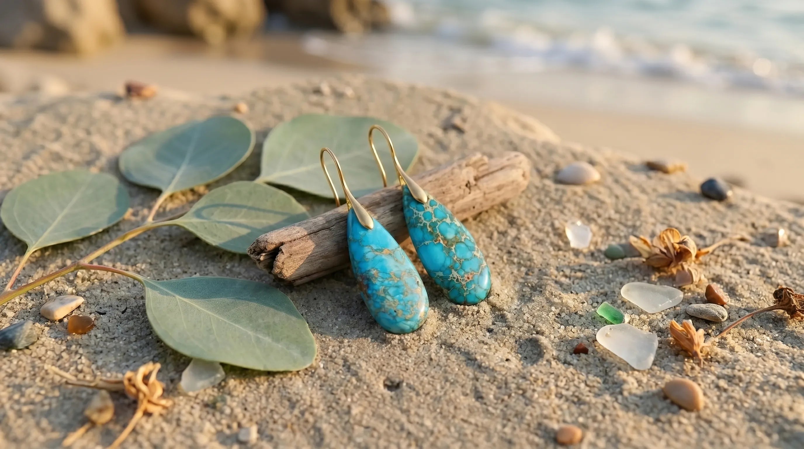 Pendientes de jaspe imperial anna piedra