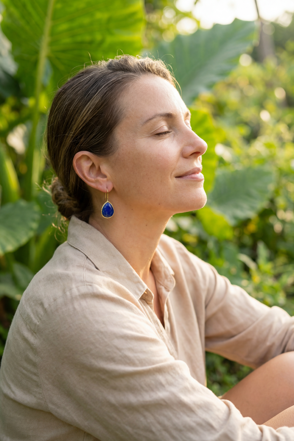 Pendientes lapislazuli dorados

