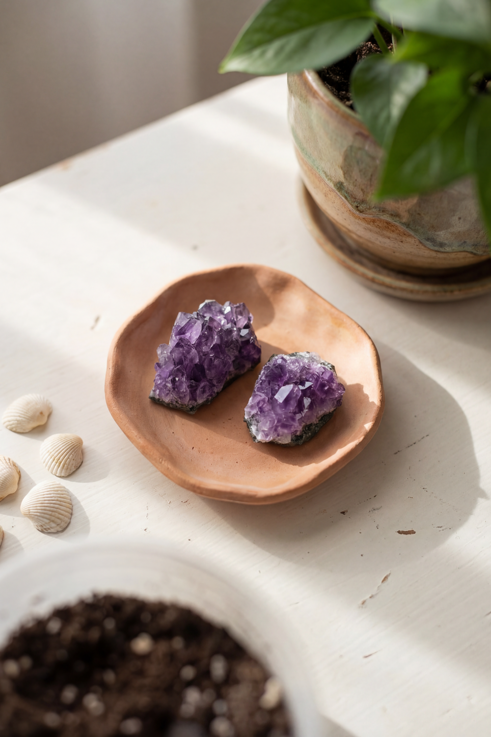 Piedra de amatista en bruto
