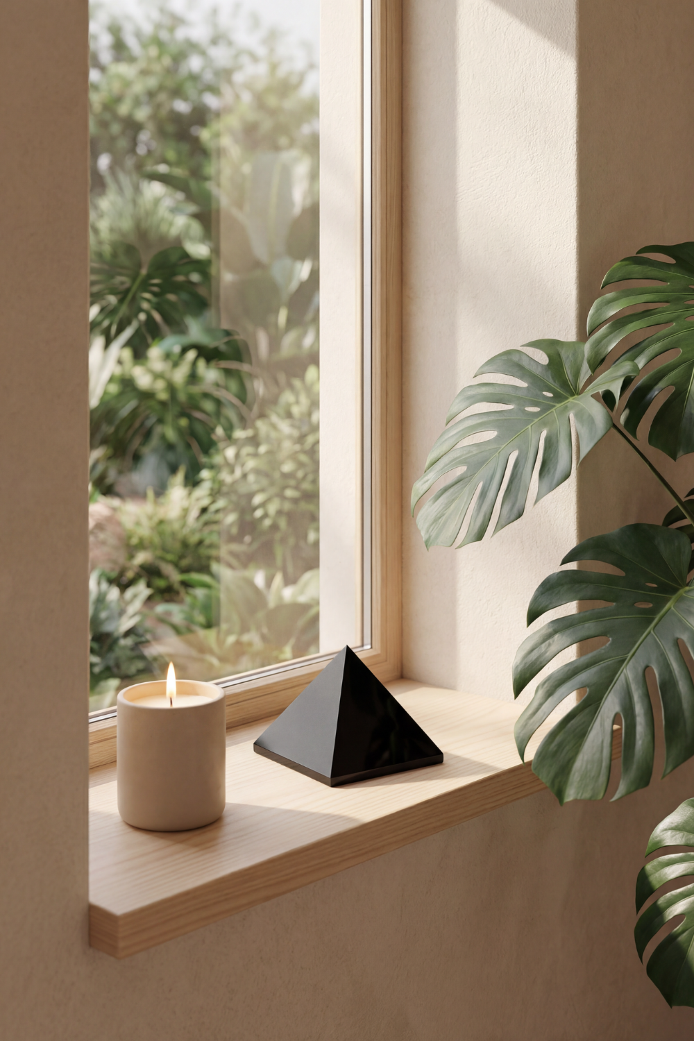 Piramide de obsidiana negra
