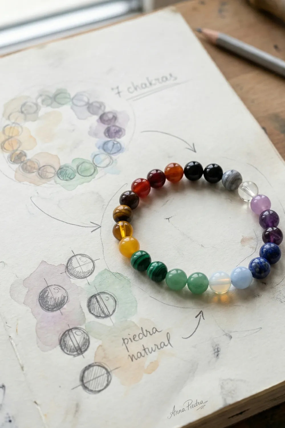 Pulsera 7 chakras de piedras naturales

