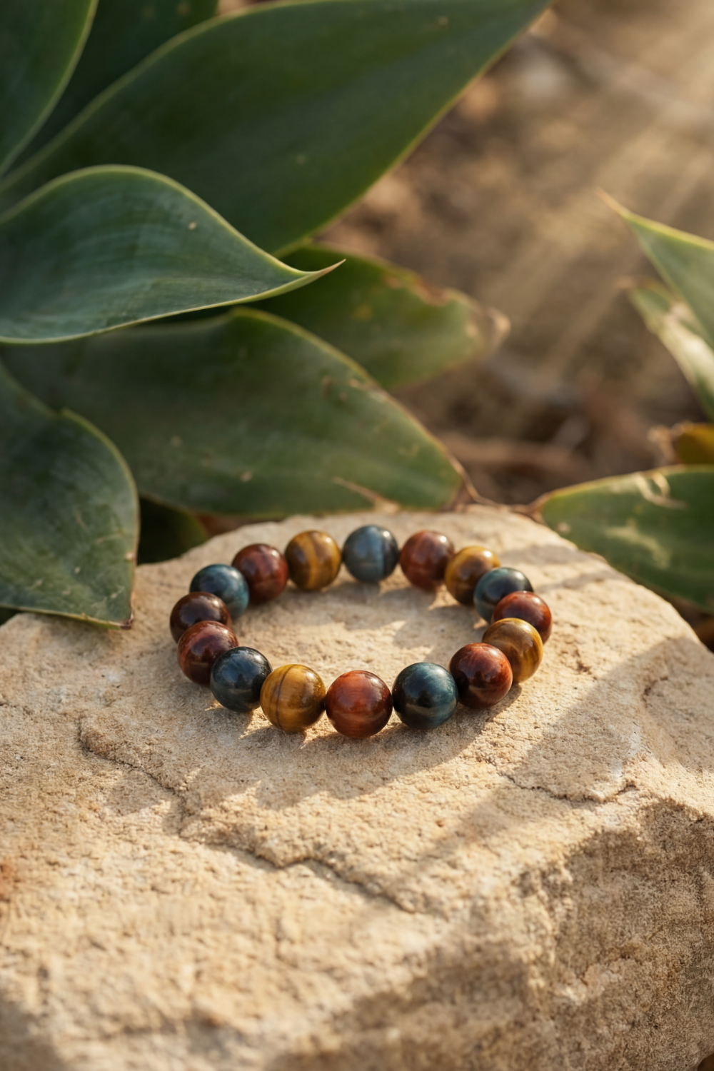 Pulsera Ojo Múltiple en ojo de tigre, ojo de toro y ojo de halcón