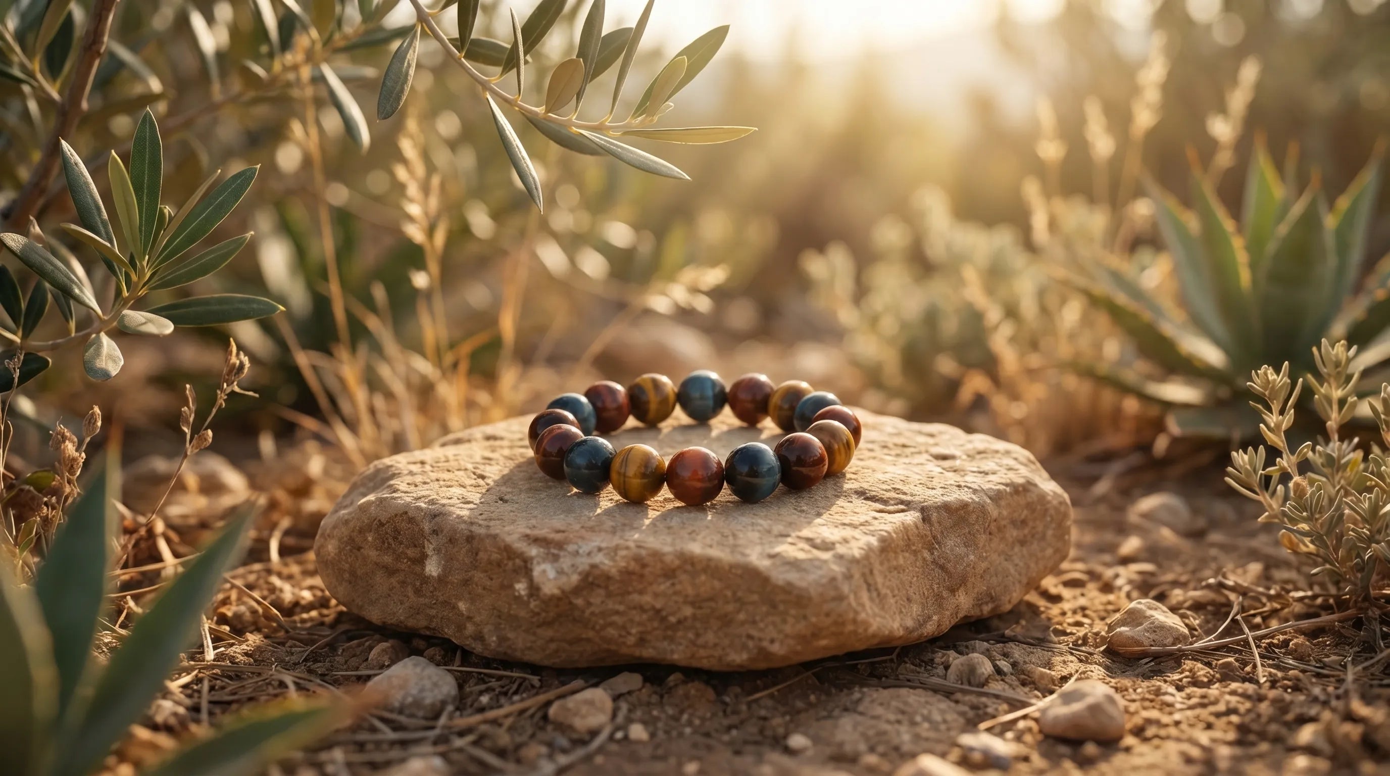 Pulsera Ojo Múltiple en ojo de tigre, ojo de toro y ojo de halcón anna piedra