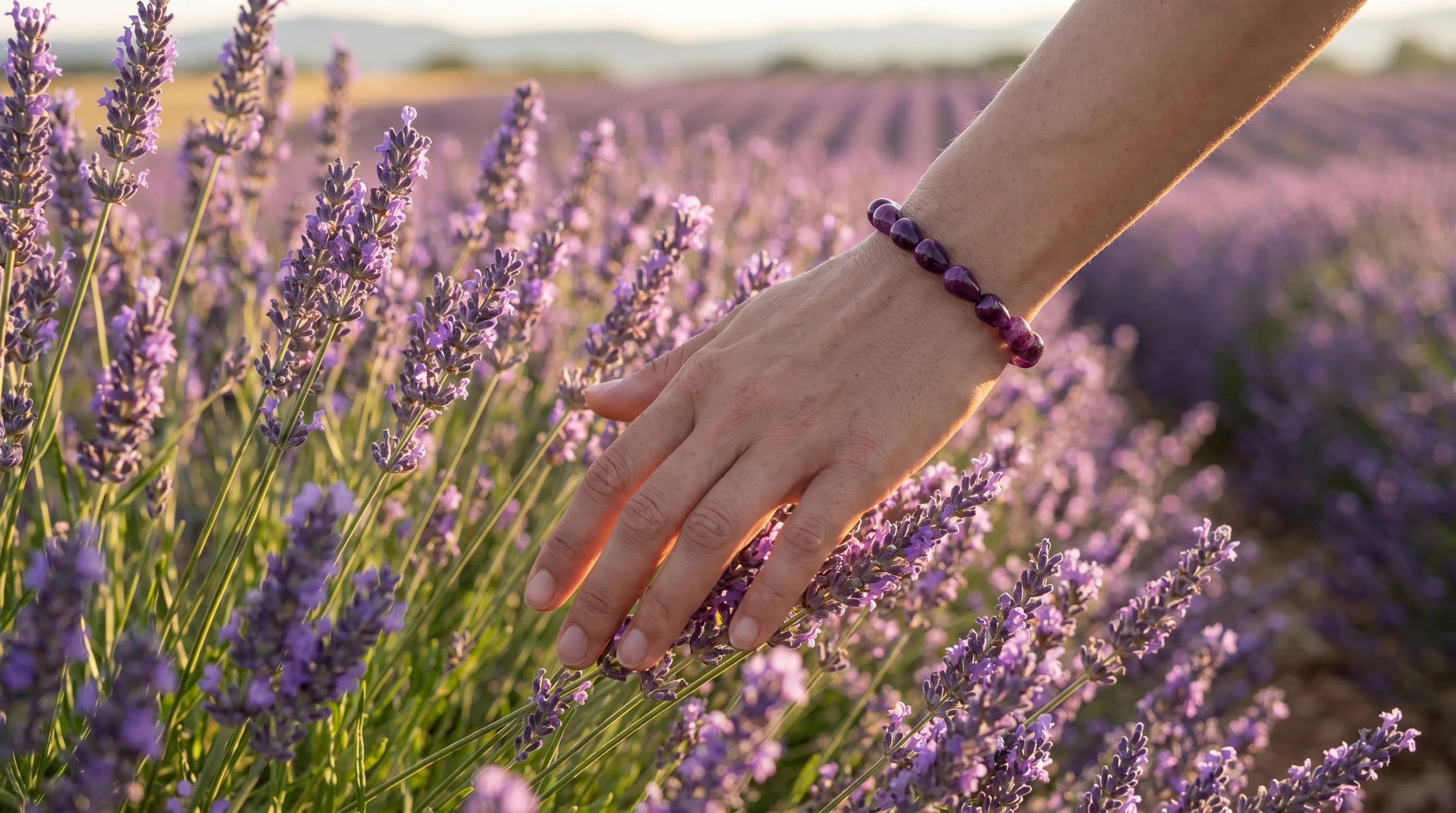 Pulsera de amatista con perlas de agua anna piedra