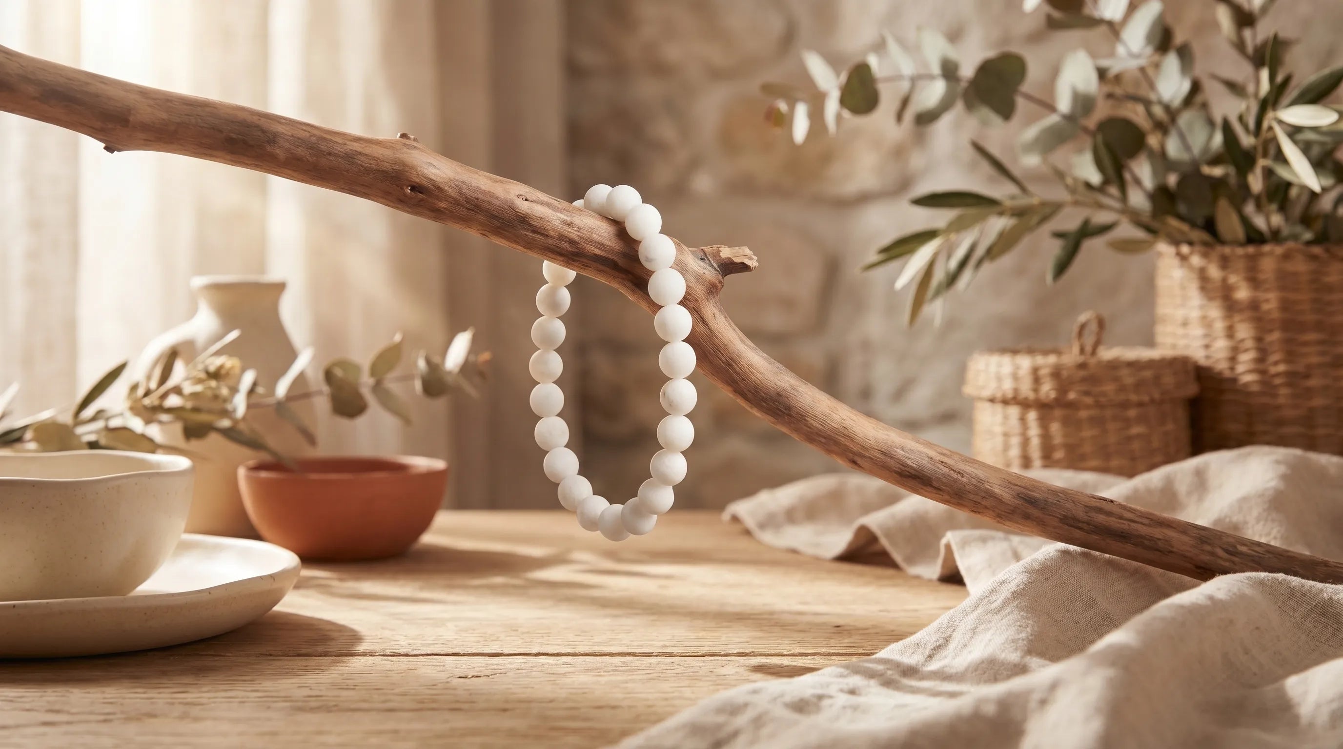 Pulsera jade blanco anna piedra