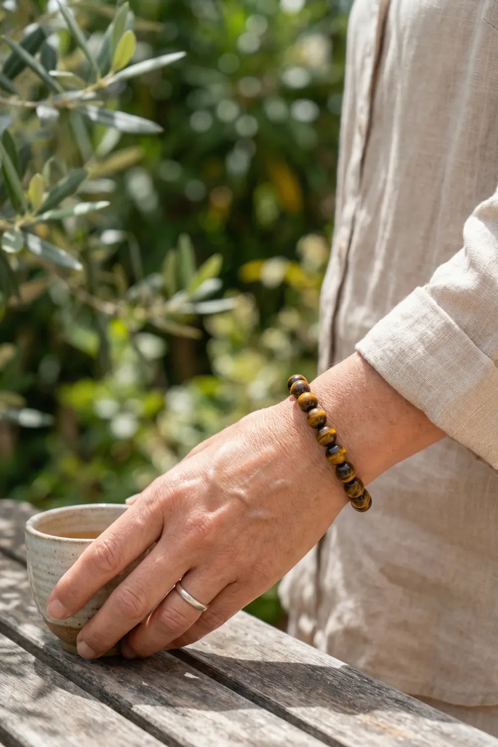 Pulsera ojo de tigre de perlas