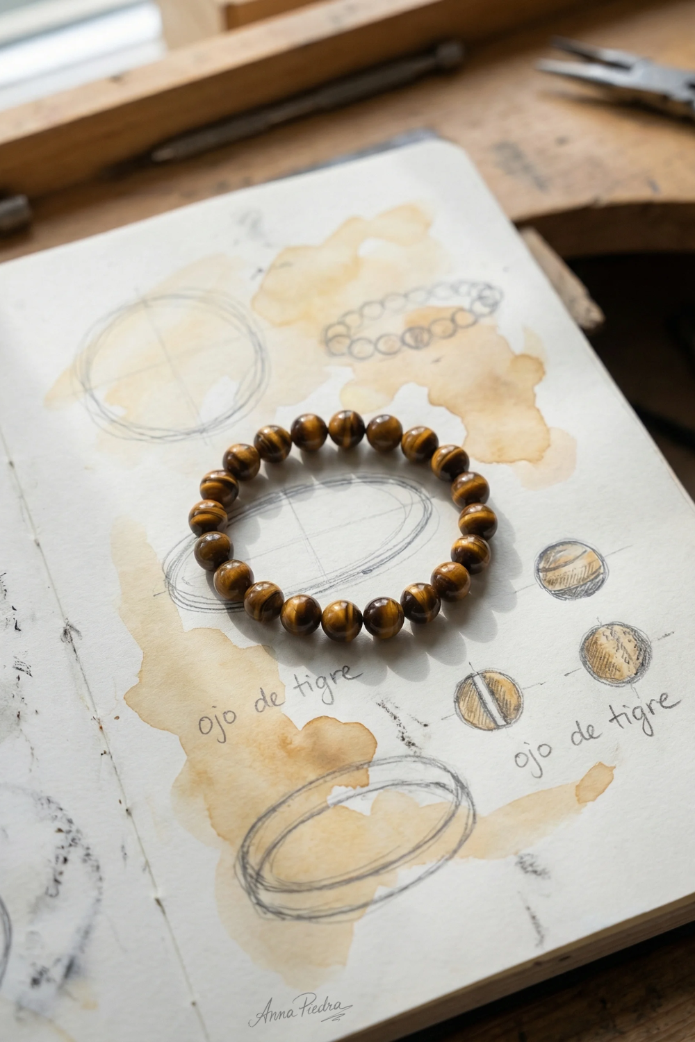 Pulsera ojo de tigre de perlas