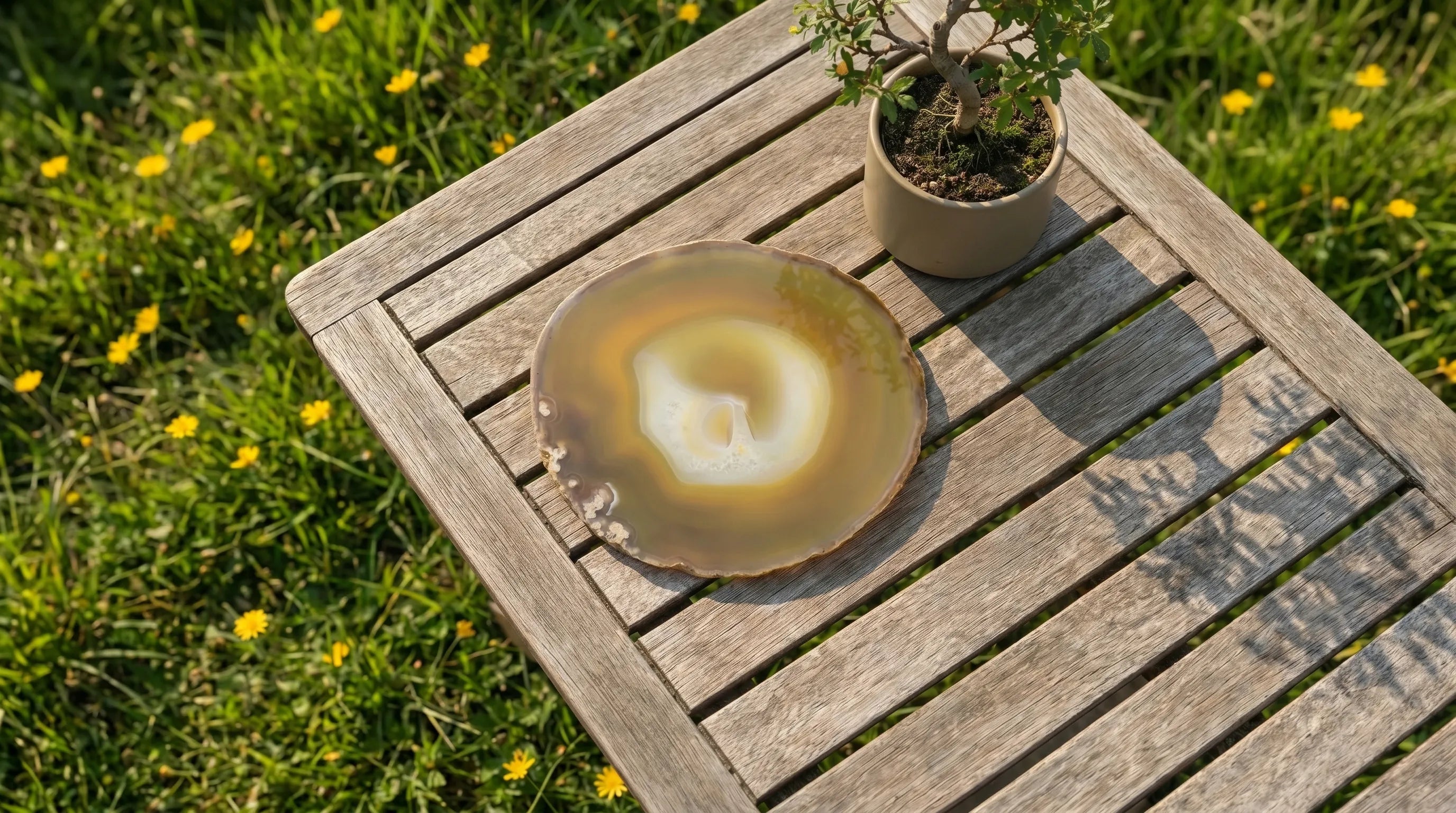 Rodaja de ágata amarilla anna piedra