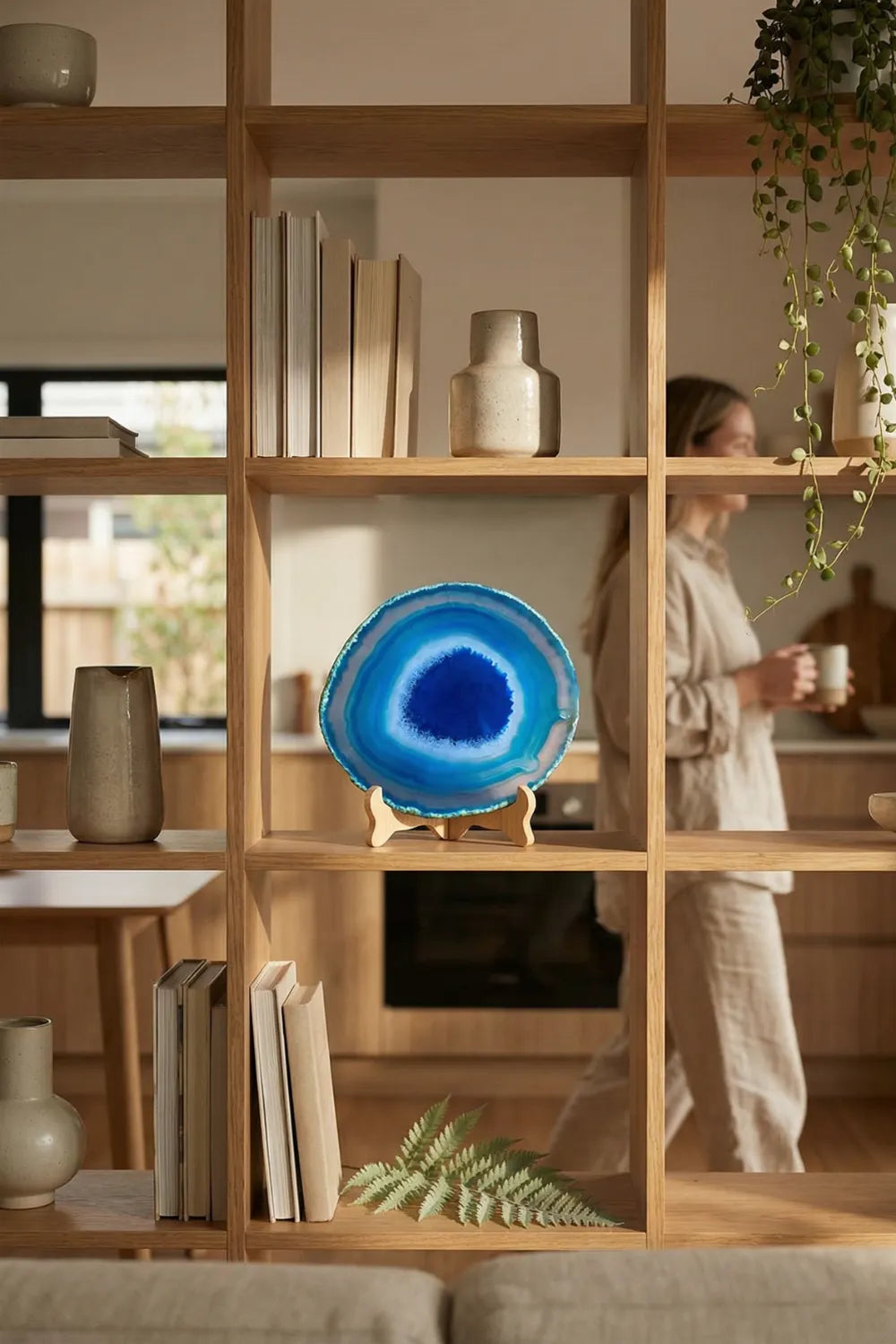 Rodaja de ágata azul
