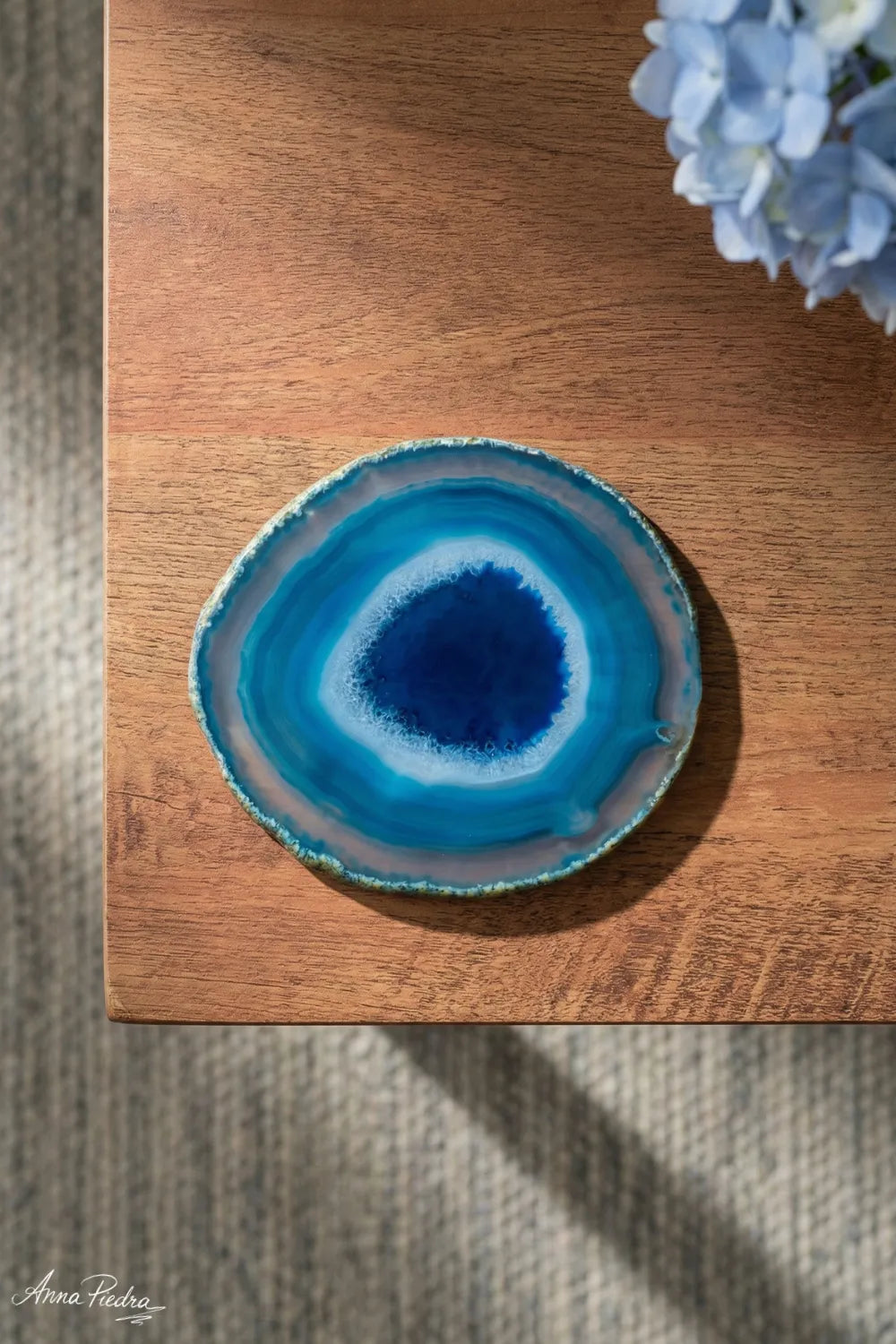 Rodaja de ágata azul
