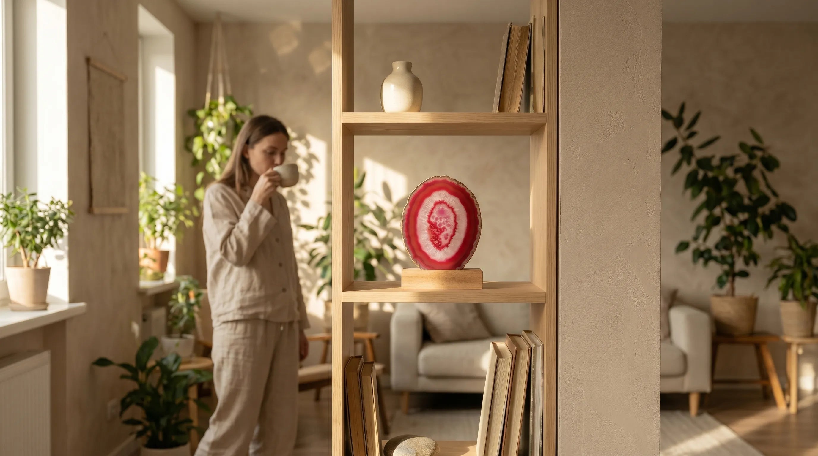 Rodaja de ágata roja anna piedra