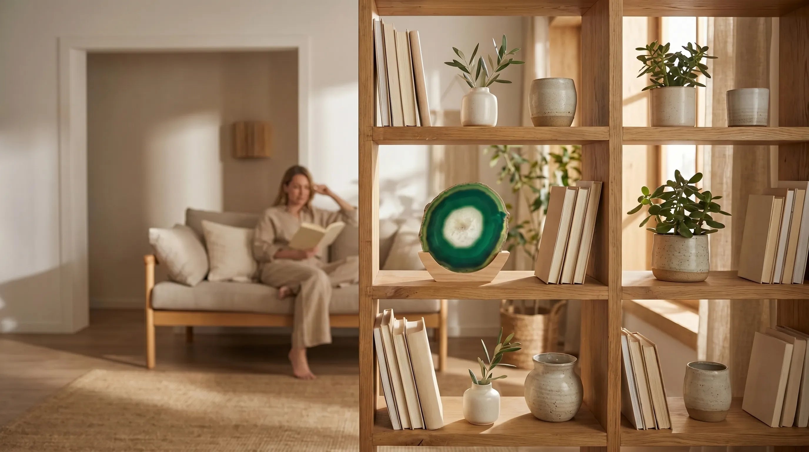 Rodaja de ágata verde anna piedra