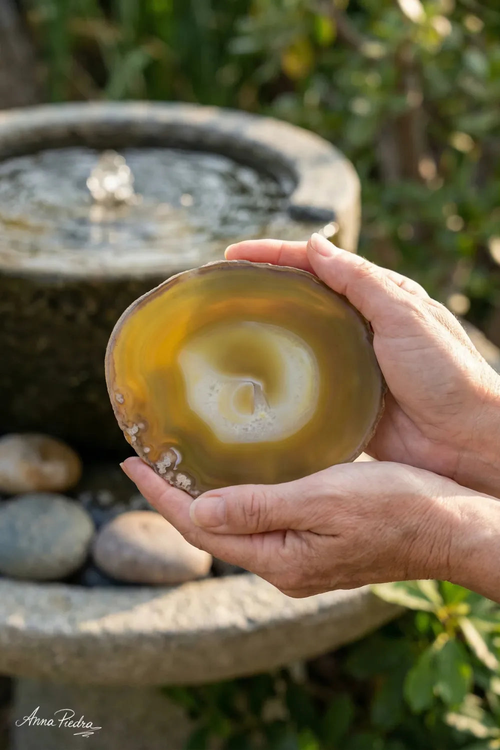 Rodaja de ágata amarilla