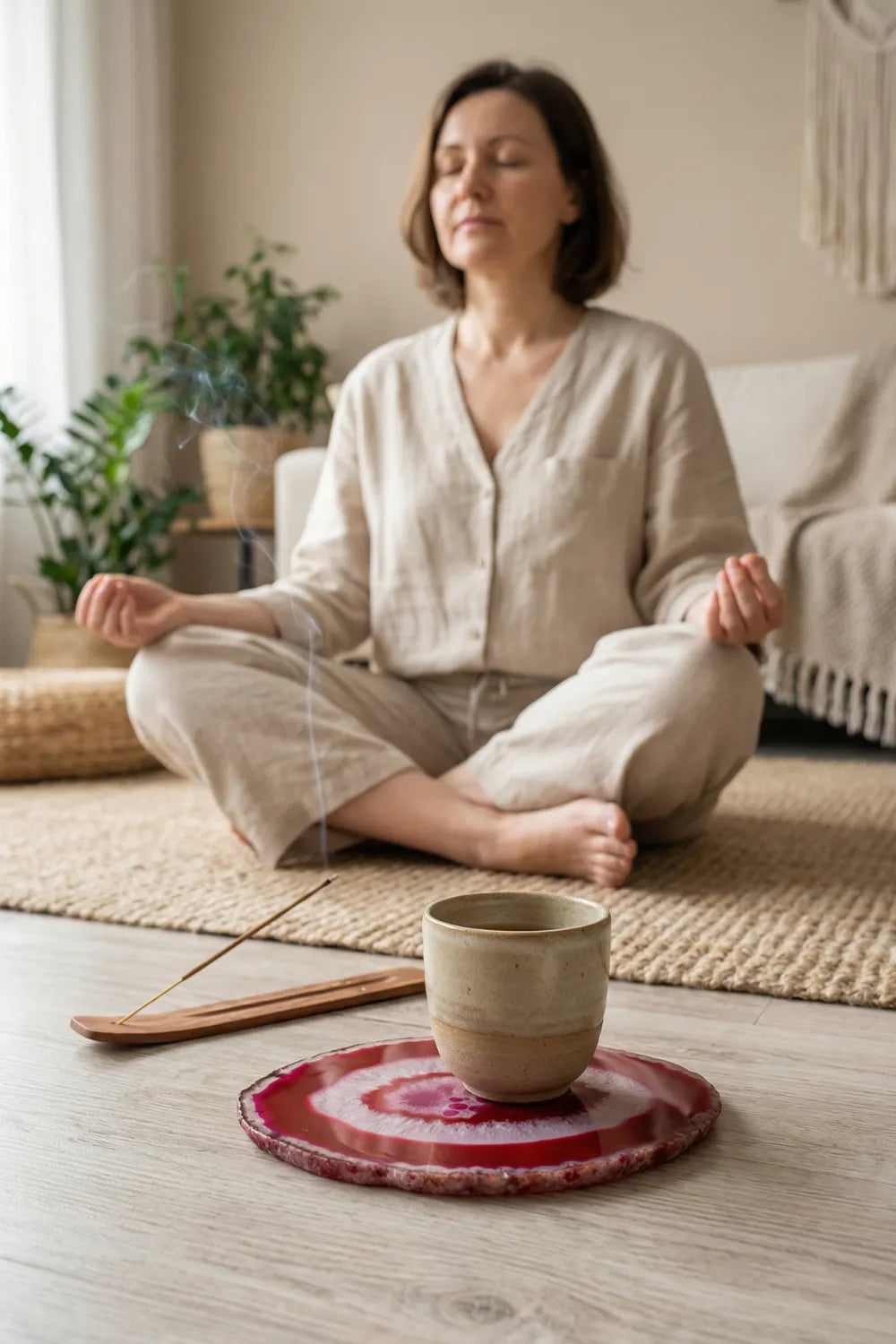 Rodaja de ágata roja
