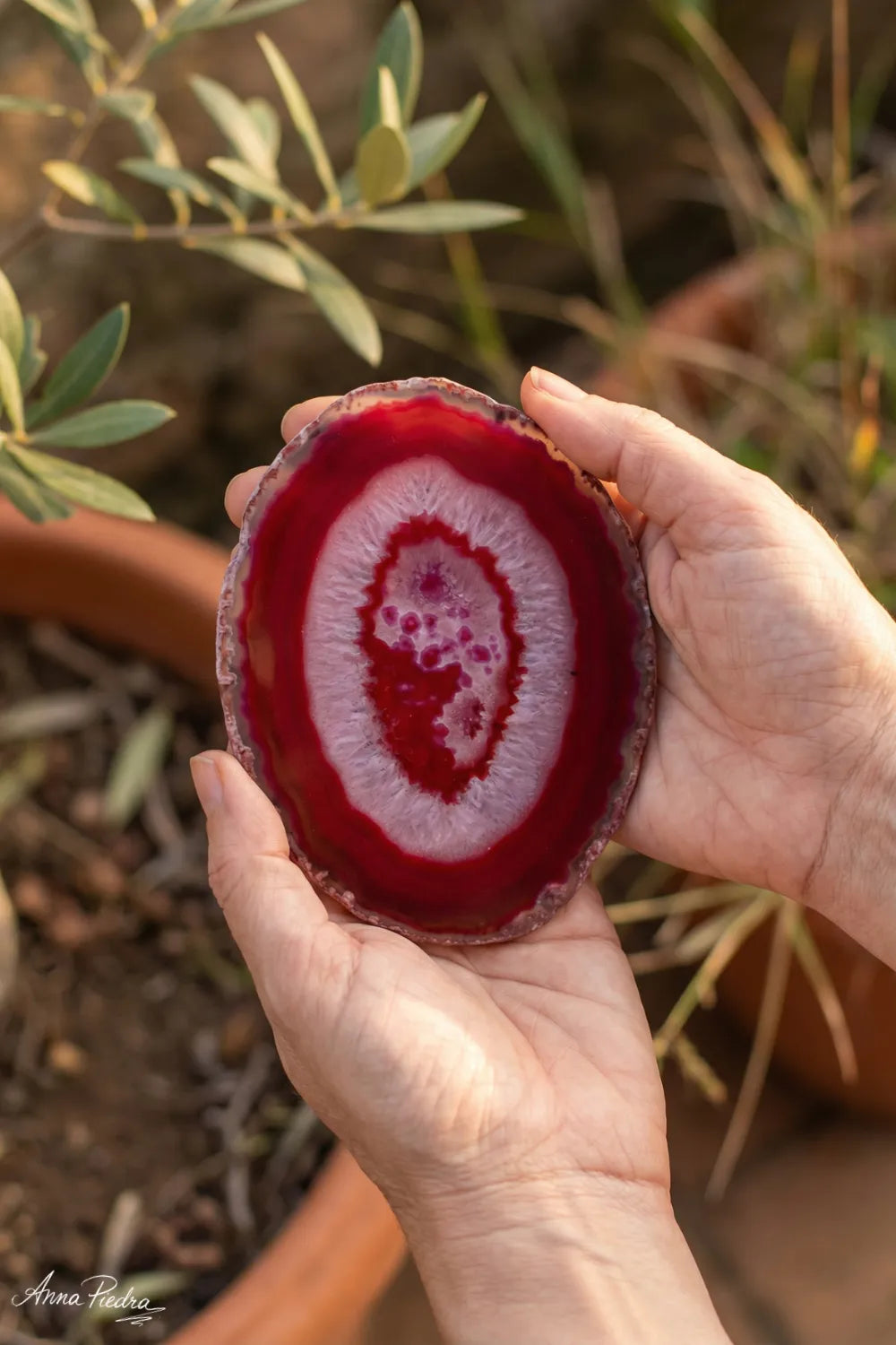 Rodaja de ágata roja
