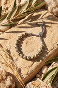 Pulsera de jaspe dálmata con cierre árbol de la vida sobre piedra natural y olivo - Anna Piedra