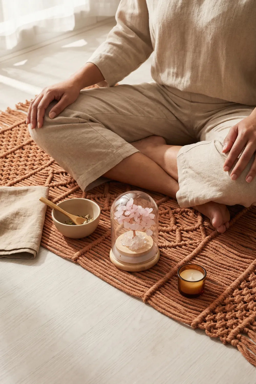 Árbol de la vida de cuarzo rosa