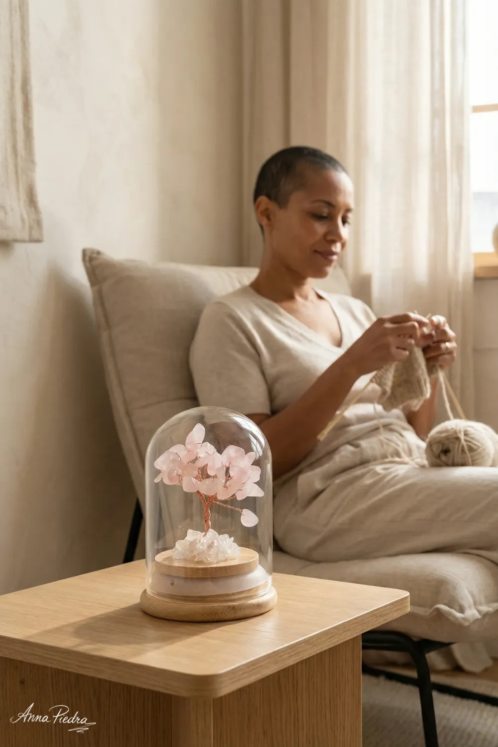 Árbol de la vida de cuarzo rosa